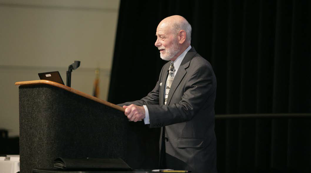Eugene Monaco, Executive Director and Public Service Professor, addresses PDP staff at a Recognition and Awards Event.